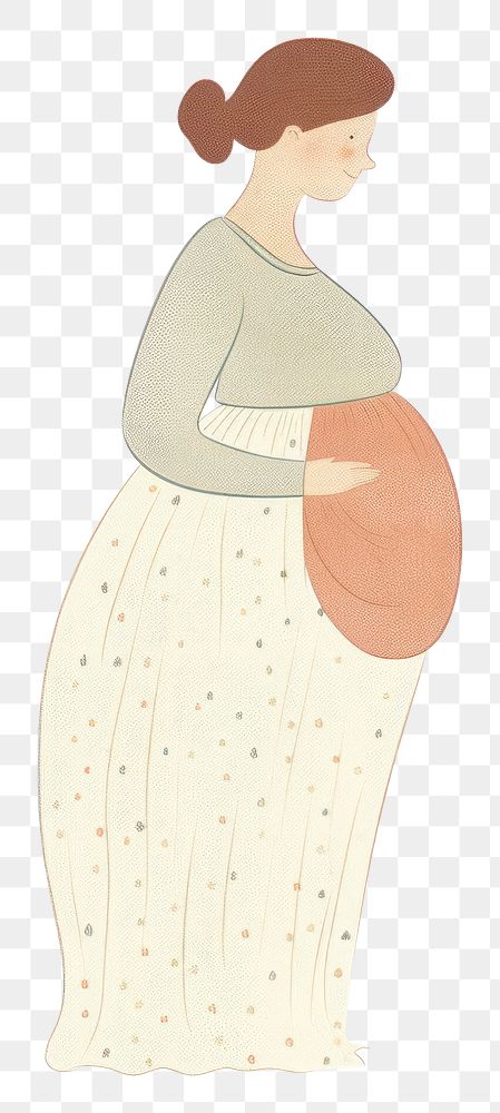 PNG Happy mother pregnant drawing sketch adult. AI generated Image by rawpixel.
