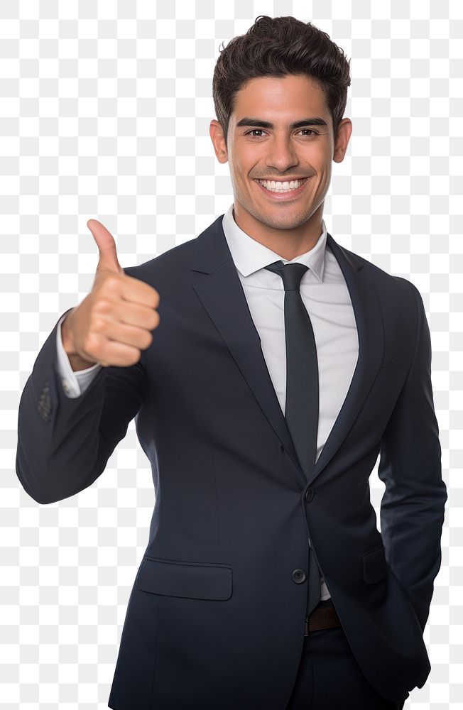 PNG  Young hispanic man wearing business jacket hand finger adult. 