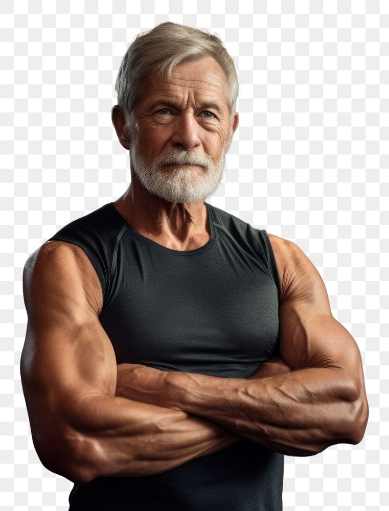 PNG  Working out portrait adult bodybuilding. AI generated Image by rawpixel.