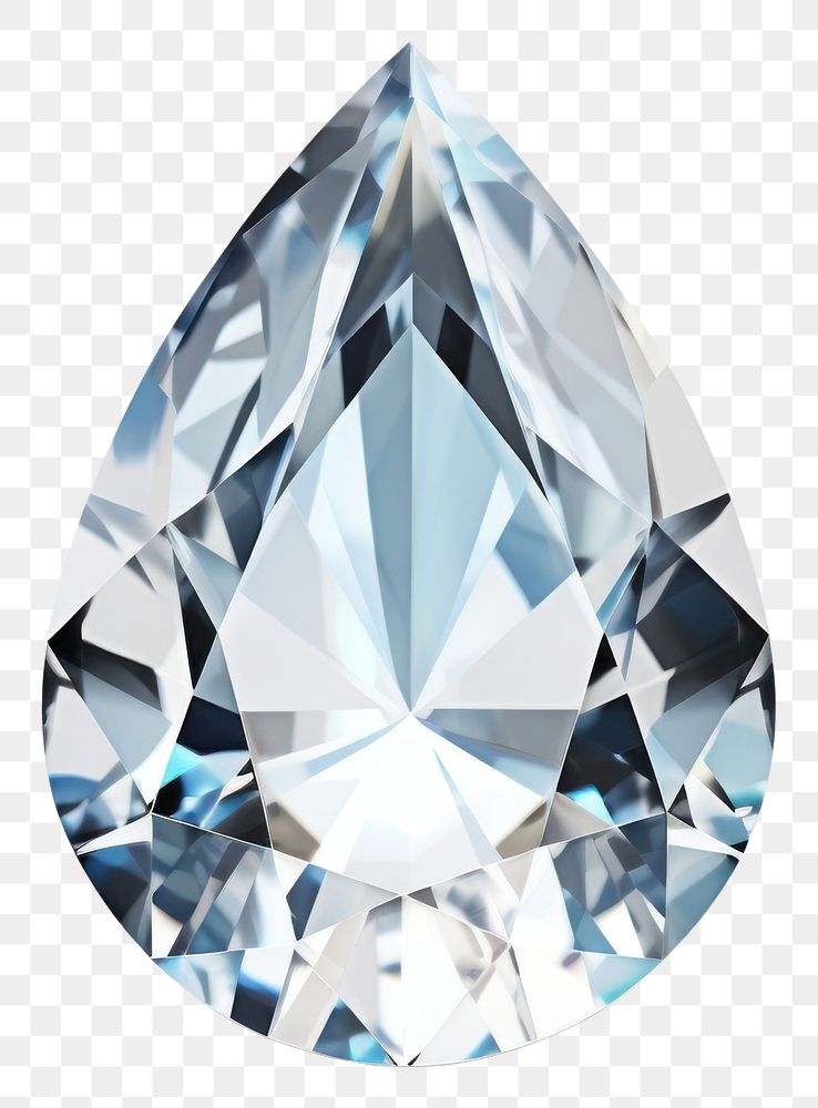 PNG White teardrop gemstone jewelry diamond. 