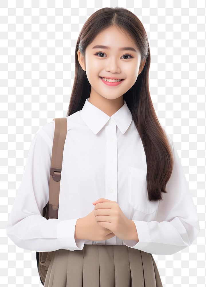 PNG Southeast Asian student blouse shirt smile. AI generated Image by rawpixel.