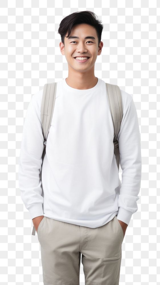 PNG Southeast Asian student sweater sleeve smile. AI generated Image by rawpixel.