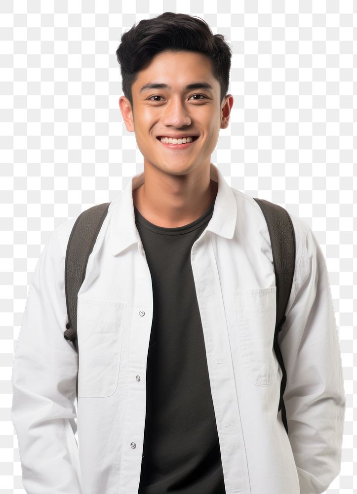 PNG Southeast Asian student portrait smile adult. AI generated Image by rawpixel.