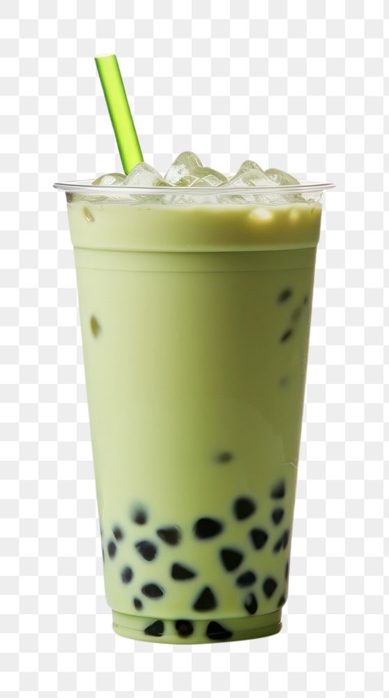 PNG Bubble green tea drink white background refreshment. 