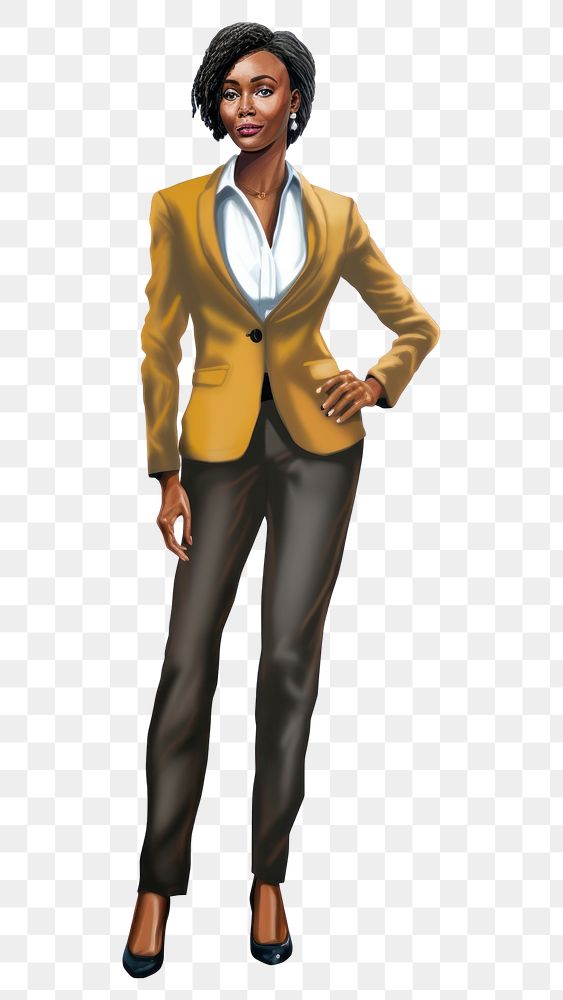 PNG African woman adult blazer suit. AI generated Image by rawpixel.