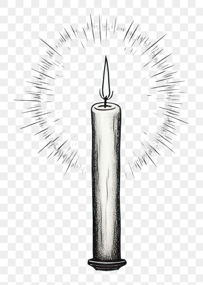 PNG  Candle drawing sketch illuminated. AI generated Image by rawpixel.