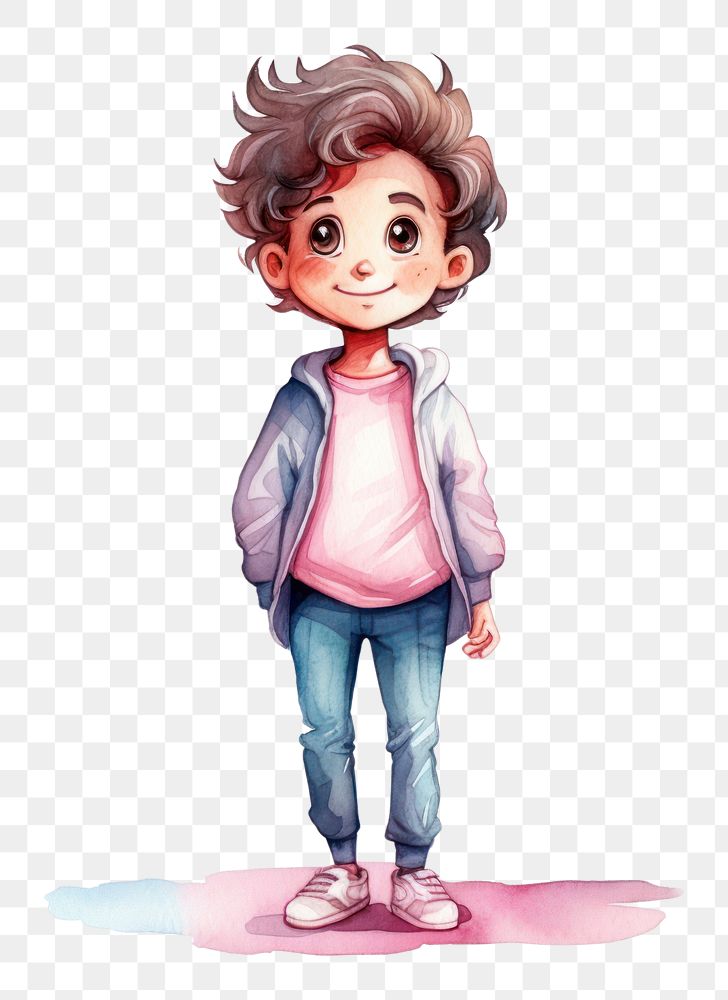 PNG Cute male cartoon white background creativity standing. AI generated Image by rawpixel.