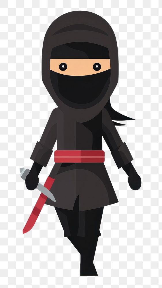 PNG A female ninja white background protection portrait. AI generated Image by rawpixel.