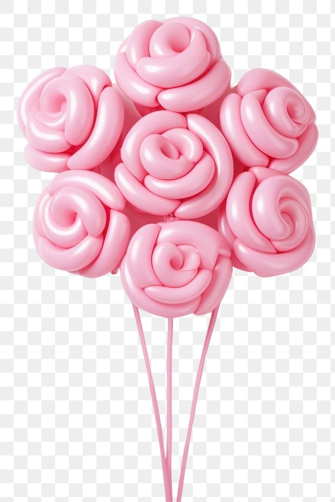 PNG  Pink rose bouquet confectionery lollipop candy. AI generated Image by rawpixel.