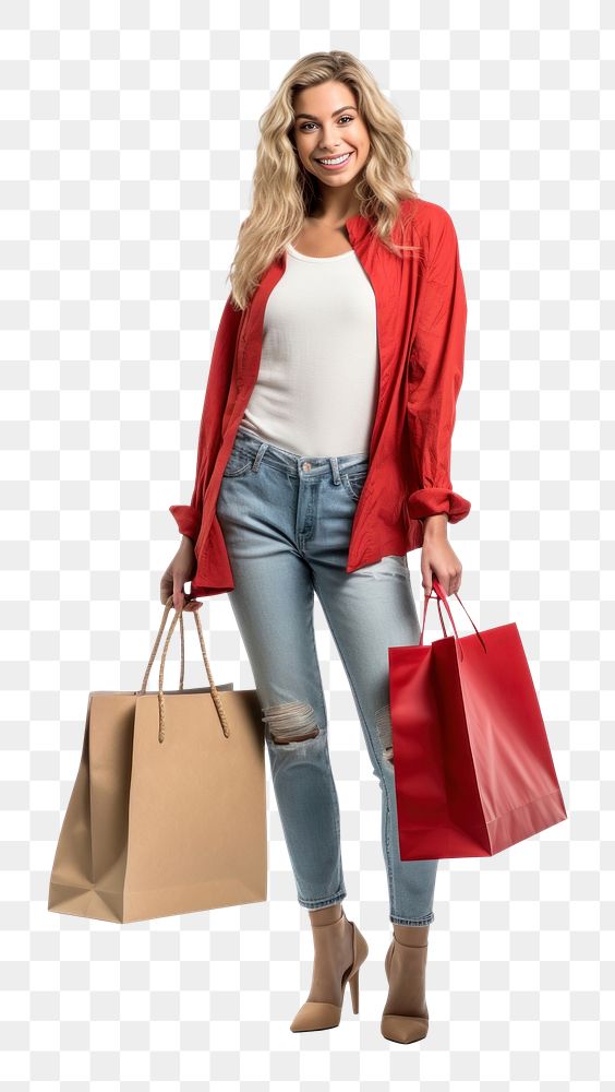 PNG A female customer doing shopping bag handbag adult. 