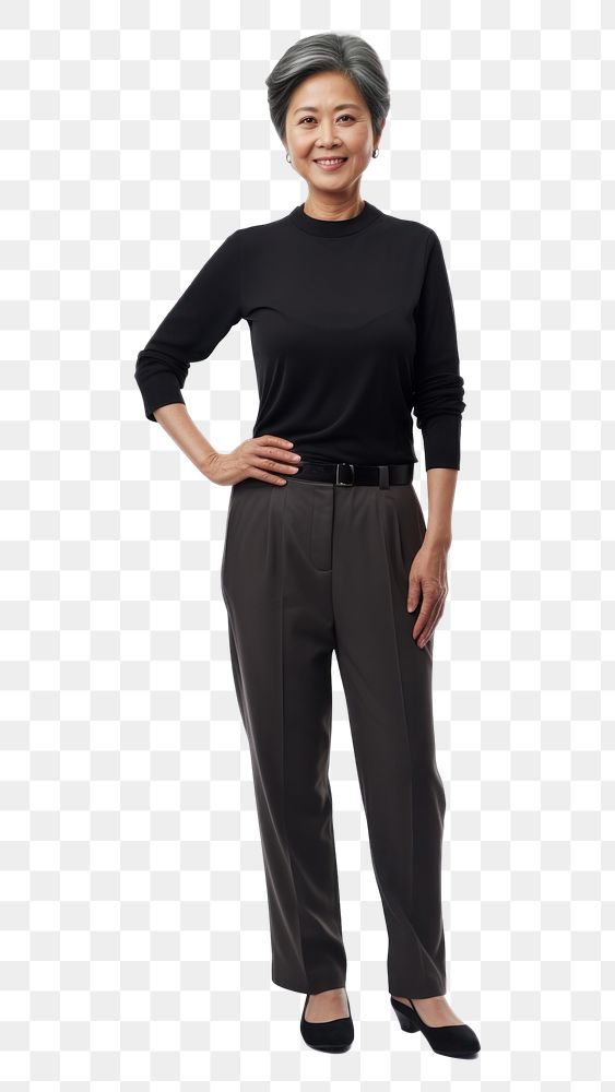 PNG A mature woman standing sleeve adult. AI generated Image by rawpixel.