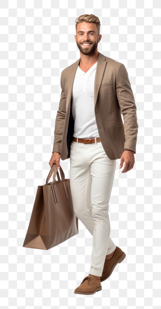 PNG A male customer doing shopping bag blazer adult. 