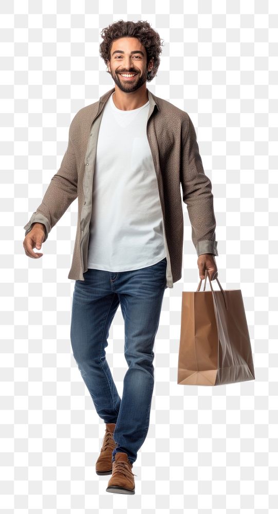 PNG A male customer doing shopping bag handbag sleeve. AI generated Image by rawpixel.