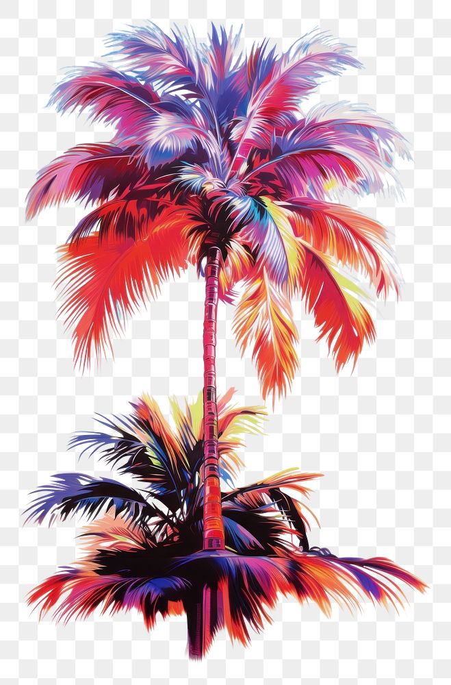 PNG A tropical palm tree isolated on clear solid background outdoors nature plant. 