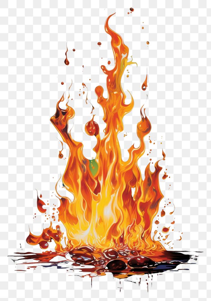 PNG A fire effect isolated on clear solid background bonfire destruction creativity. 