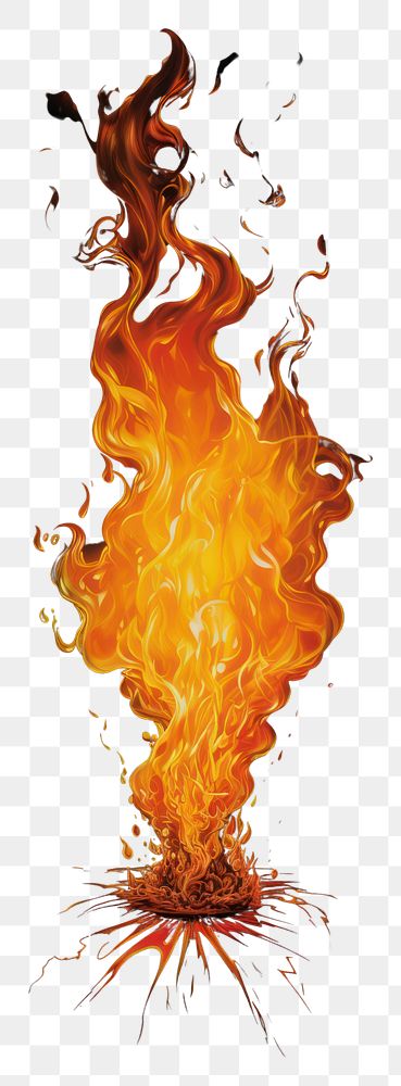 PNG A fire effect isolated on clear solid background bonfire black background illuminated