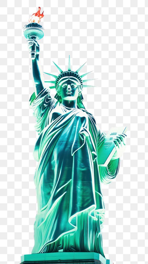 PNG Statue of Liberty in New York statue sculpture landmark. AI generated Image by rawpixel.