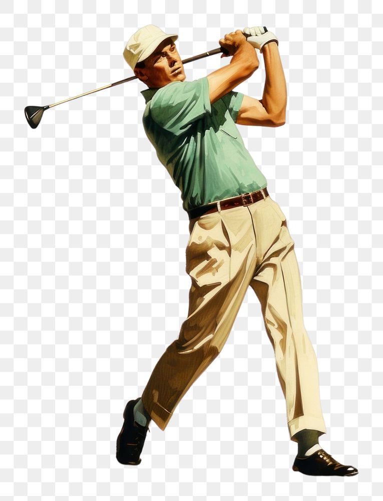 PNG Golf sports adult white background. AI generated Image by rawpixel.