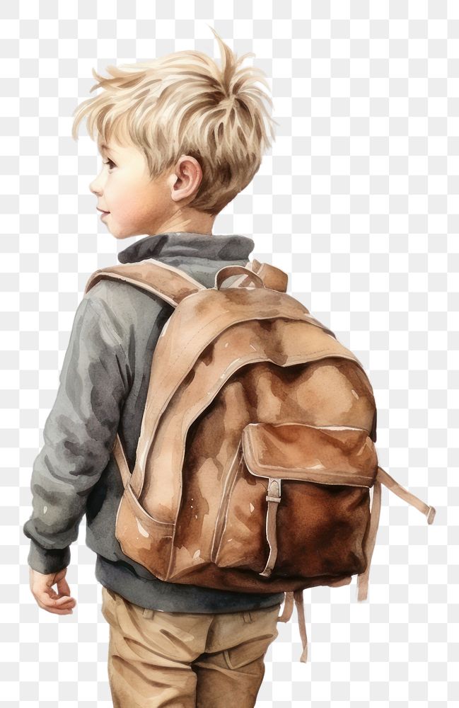 PNG A kid back to school backpack child bag. AI generated Image by rawpixel.