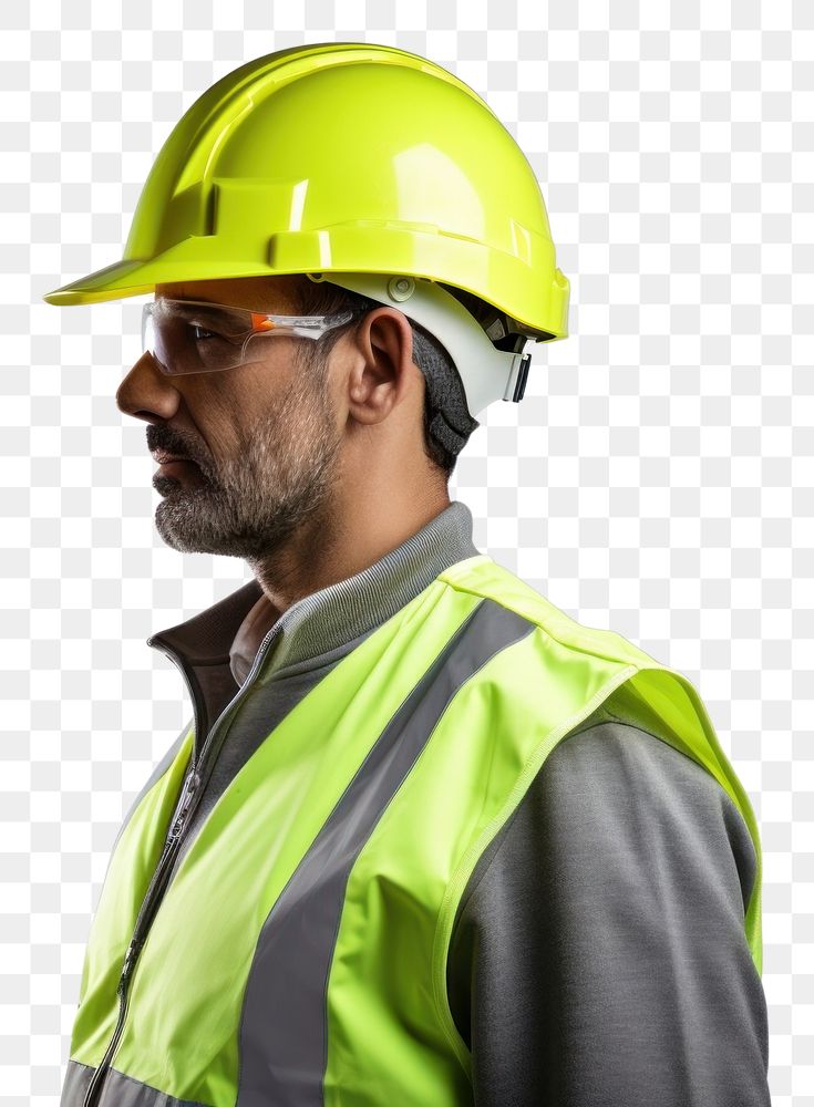 PNG Engineering wearing hardhat and reflective vest engineering helmet adult. 