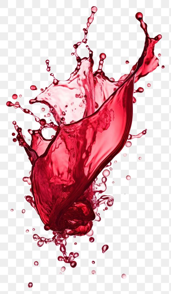 PNG Realistic wide red color wine water splash white background refreshment splattered. AI generated Image by rawpixel.
