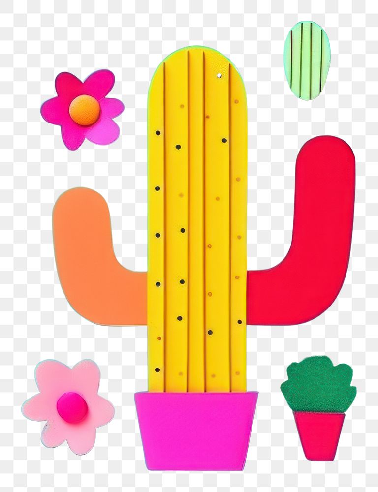 PNG  Cactus creativity cartoon pattern. AI generated Image by rawpixel.