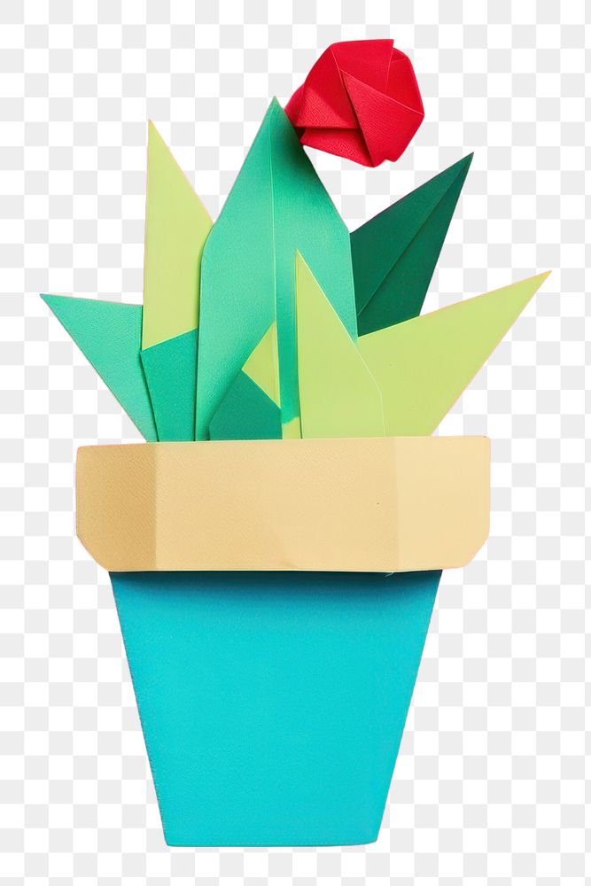 PNG  A succulent plant origami paper art. AI generated Image by rawpixel.