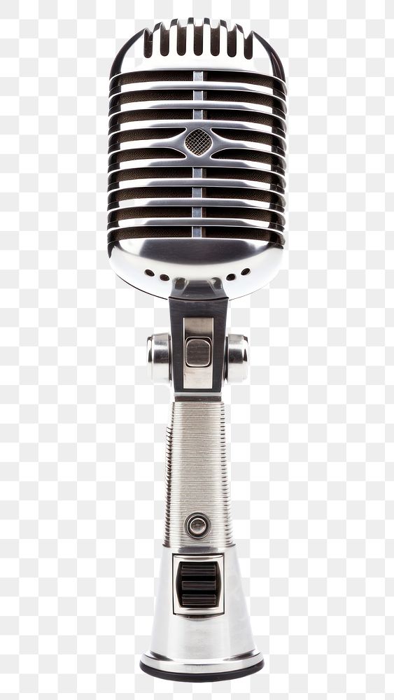 PNG Vintage microphone white background broadcasting technology. AI generated Image by rawpixel.