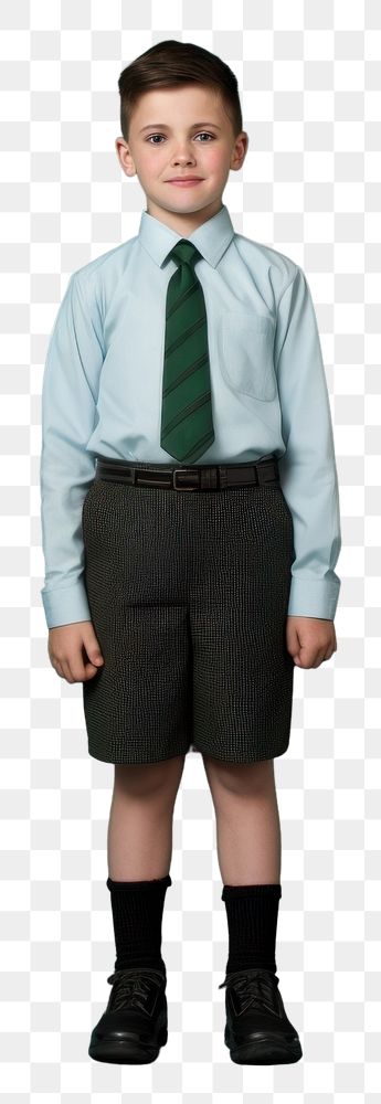 PNG Kid in school uniform standing shirt child. AI generated Image by rawpixel.