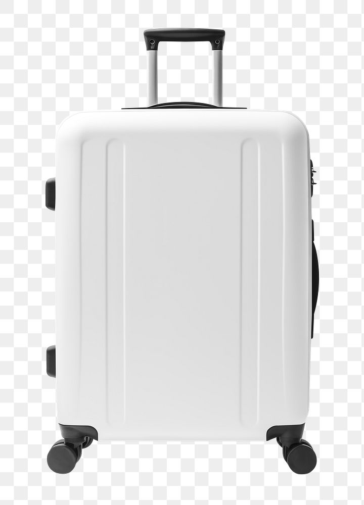 White luggage png travel, transparent background