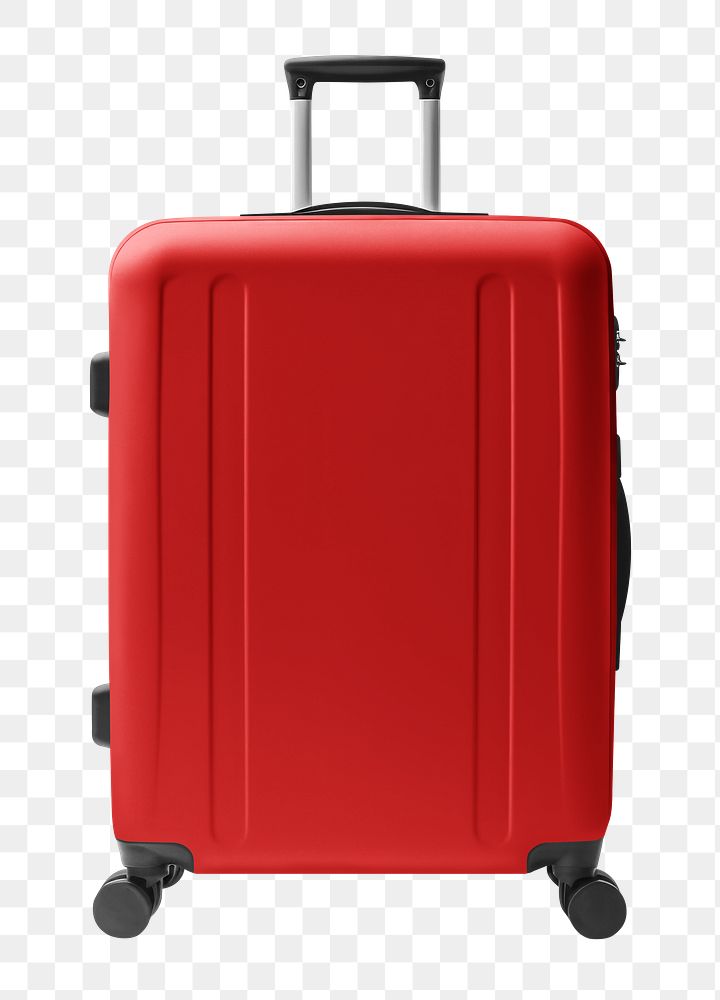 Red luggage png travel, transparent | Premium PNG - rawpixel