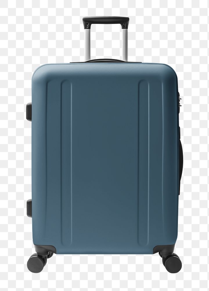 Blue luggage png travel, transparent background