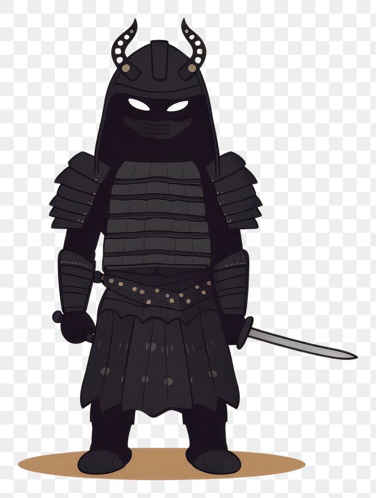 PNG Samurai cartoon black representation. AI generated Image by rawpixel.