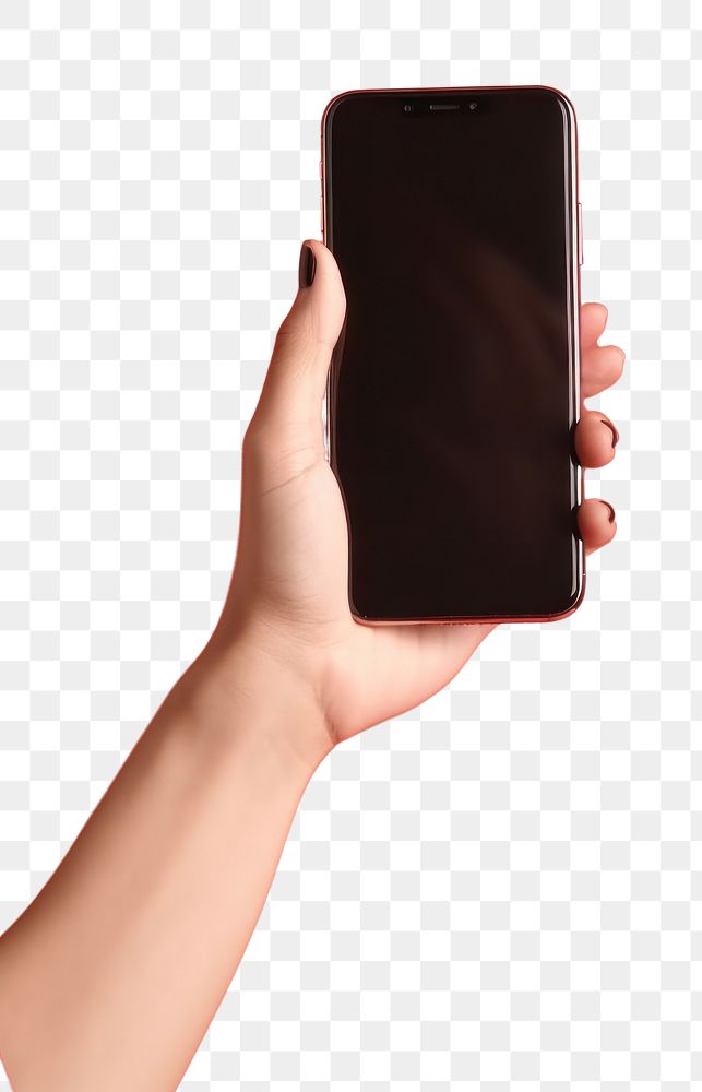 PNG Smart phone with case holding hand portability. AI generated Image by rawpixel.