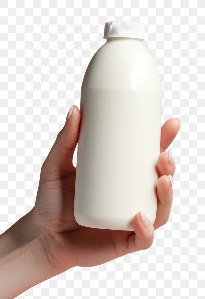 PNG Milk bottle milk holding dairy. AI generated Image by rawpixel.