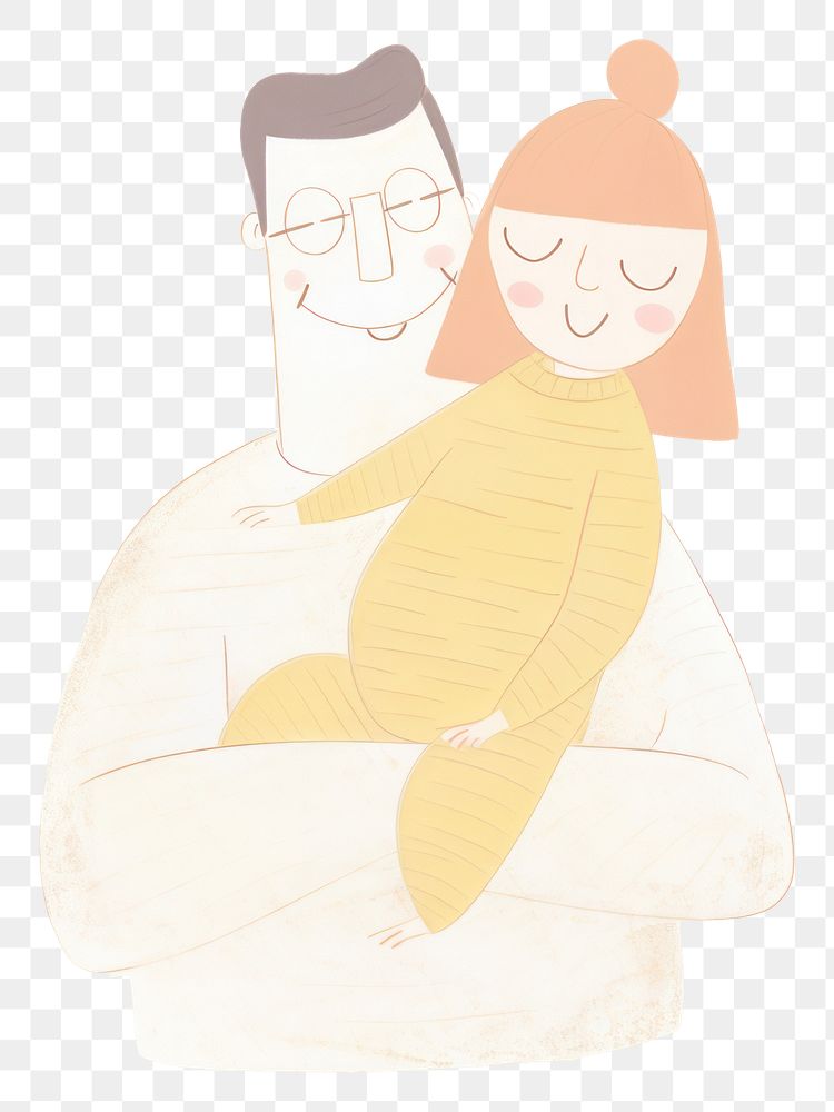 PNG Father holding daughter drawing sketch togetherness. AI generated Image by rawpixel.