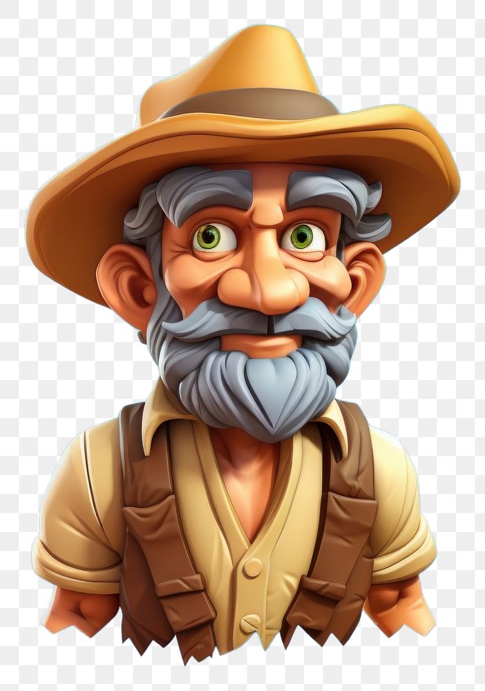 PNG Farmer cartoon portrait photography. AI generated Image by rawpixel.