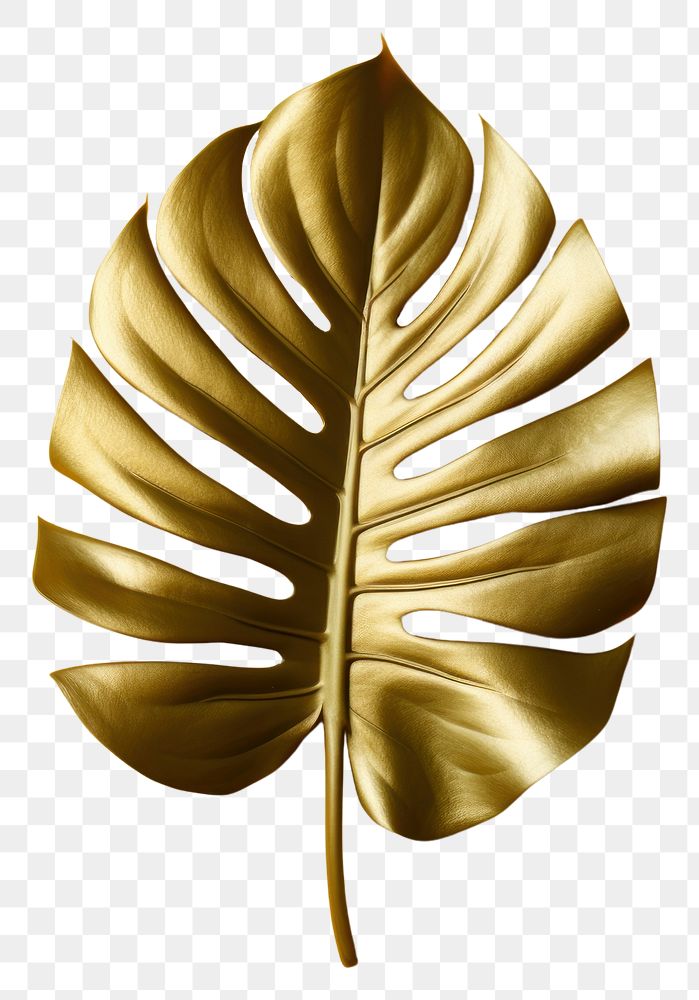 PNG Monstera yellow gold pattern. AI generated Image by rawpixel.