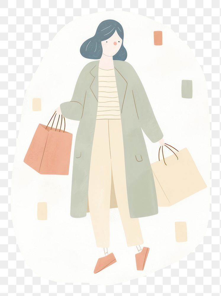 PNG Woman character shopping bag handbag adult. AI generated Image by rawpixel.