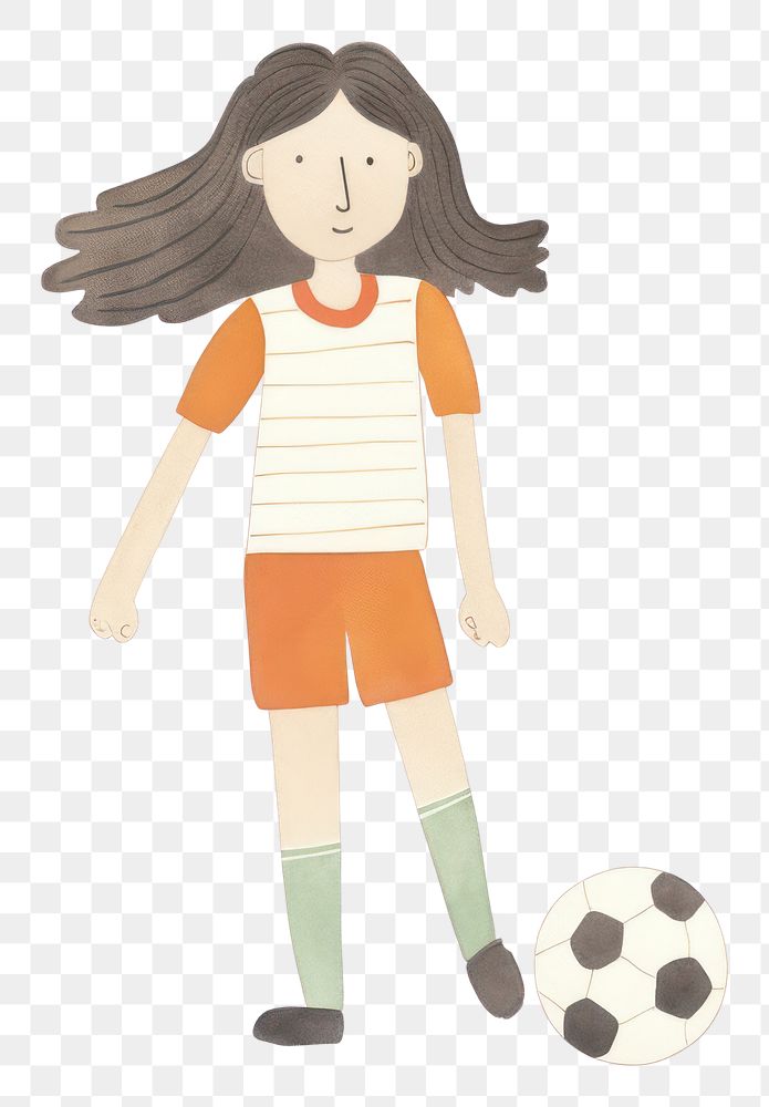 PNG Girl soccer athlete character football drawing sports. AI generated Image by rawpixel.