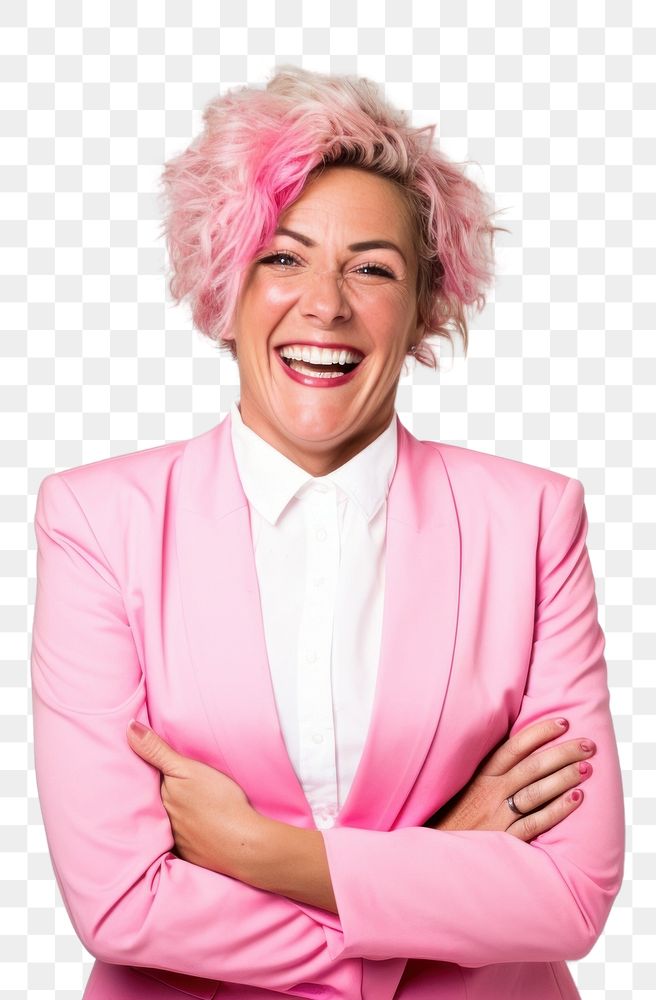 PNG Business woman laughing adult smile. AI generated Image by rawpixel.