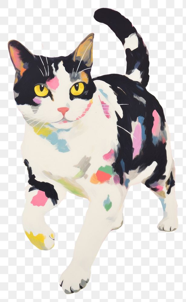 PNG Cat painting art cartoon