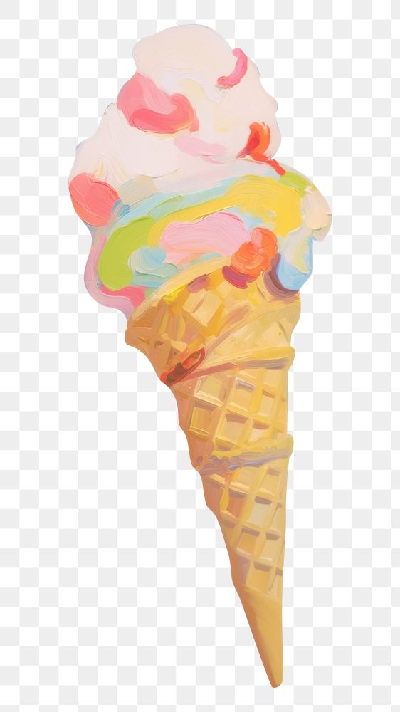 PNG Ice cream painting dessert food. AI generated Image by rawpixel.