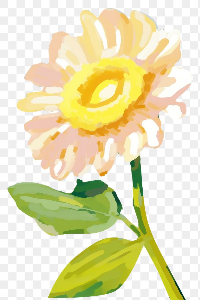 PNG Sunflower sunflower painting blossom. AI generated Image by rawpixel.