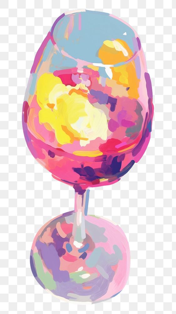 PNG Wine painting glass drink. AI generated Image by rawpixel.