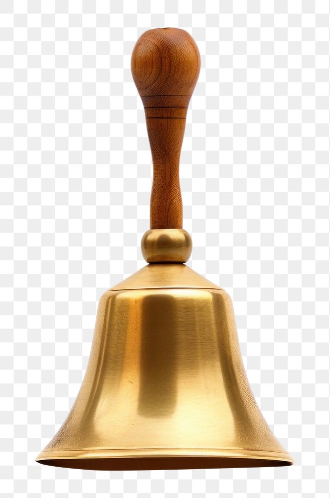 PNG Hand Bell bell gold white background. AI generated Image by rawpixel.