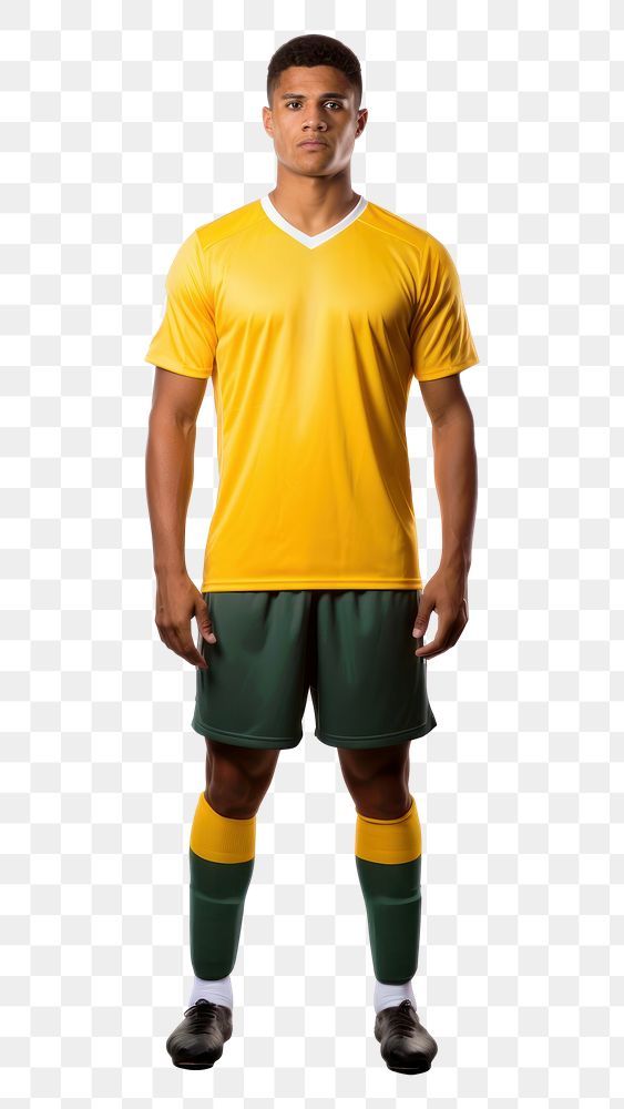 PNG Soccer player standing t-shirt white background. AI generated Image by rawpixel.