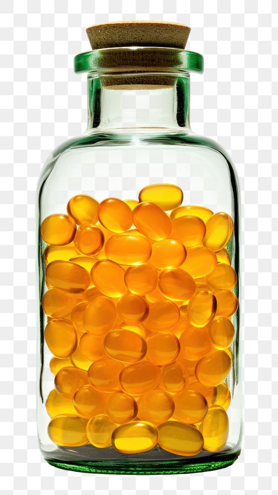 PNG Medicine bottle yellow pill. AI generated Image by rawpixel.