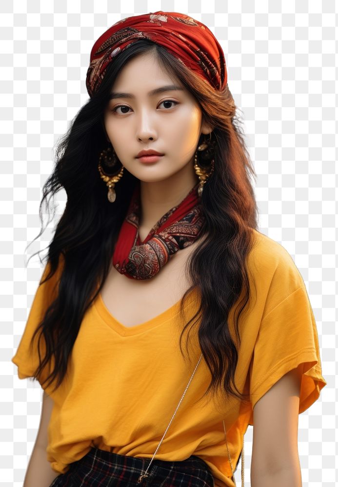 PNG Thai girl portrait fashion individuality. AI generated Image by rawpixel.