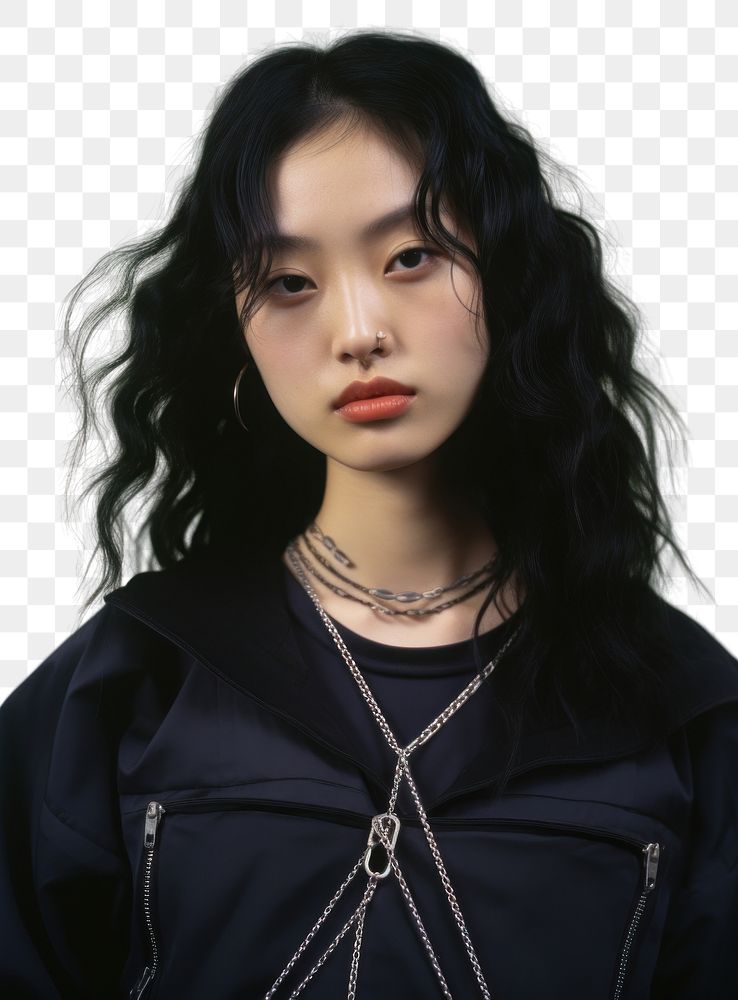 PNG Asian young woman portrait necklace jewelry. AI generated Image by rawpixel.